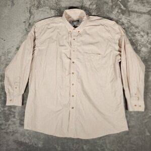 Resistol Ranch Button Down Shirt Mens XXL Tan Excellent Plaid Western Cotton